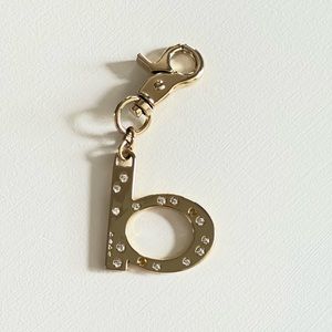 Bebe keychain handbag  Backpack accessory Gold with Rhinestones